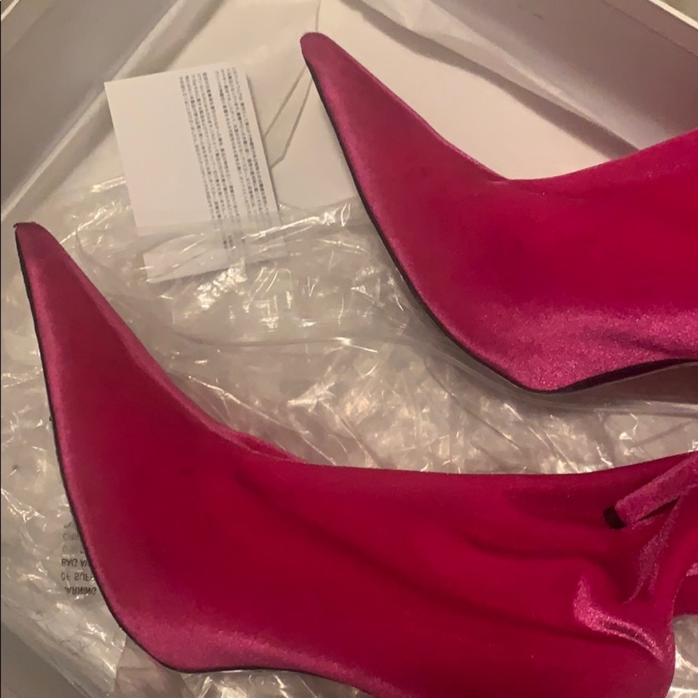Balenciaga Knife Boots - Pink Velvet sz 38 - Picture 6 of 9
